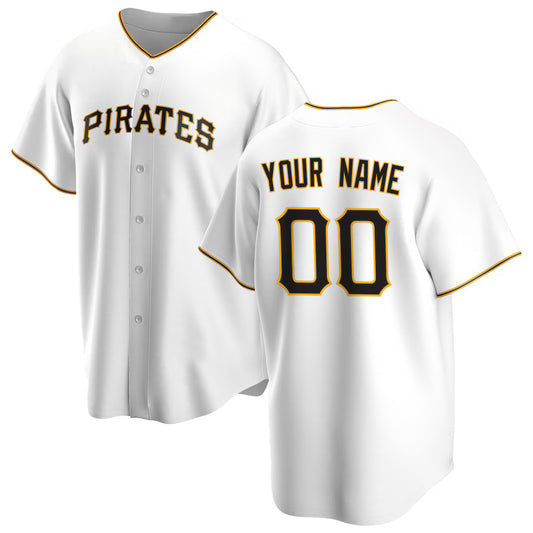 Custom Pittsburgh Pirates White RONA Home Replica Jersey