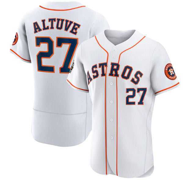 Houston Astros #27 Jose Altuve White RONA 2022 World Series Flex Base Stitched Jersey