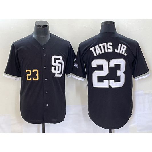San Diego Padres #23 Fernando Tatis Jr Number Black RONA 2023 Cool Base Stitched Jersey