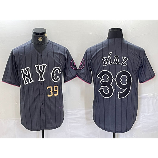 New York Mets #39 Edwin Diaz Gray RONA 2024 City Connect Cool Base Jersey 3