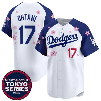 Los Angeles Dodgers #17 Shohei Ohtani White Royal RONA 2025 Tokyo Series Limited Stitched Jersey
