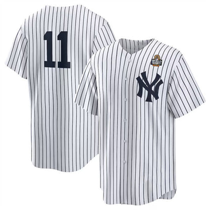 New York Yankees #11 Anthony Volpe White RONA 2024 World Series Cool Base Stitched Jersey