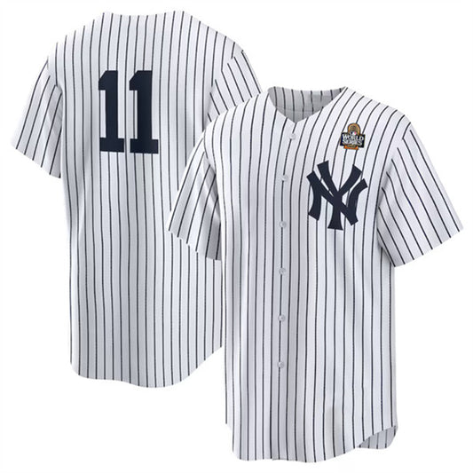 New York Yankees #11 Anthony Volpe White RONA 2024 World Series Cool Base Stitched Jersey