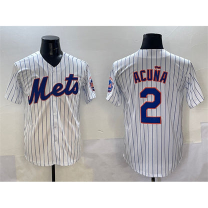 New York Mets #2 Luisangel Acuna White RONA Cool Base Stitched Jersey