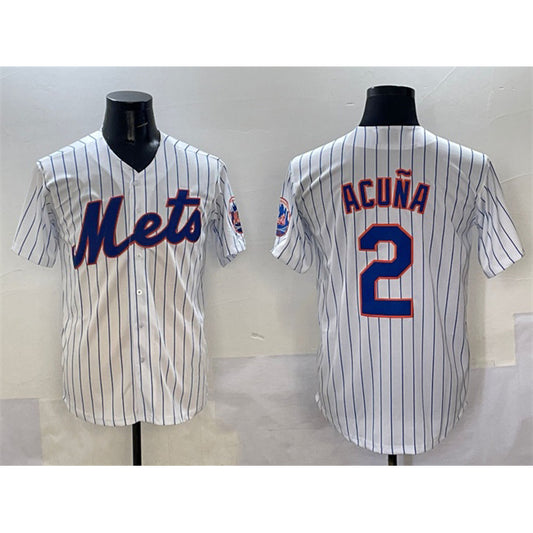 New York Mets #2 Luisangel Acuna White RONA Cool Base Stitched Jersey