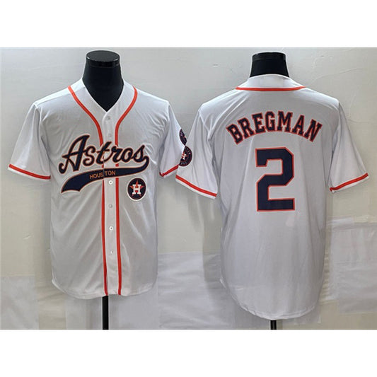 Houston Astros #2 Alex Bregman White RONA With Patch Cool Base Stitched Jersey