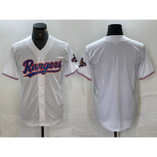 Texas Rangers Bank White RONA 2023 World Series Champions Cool Base Jersey