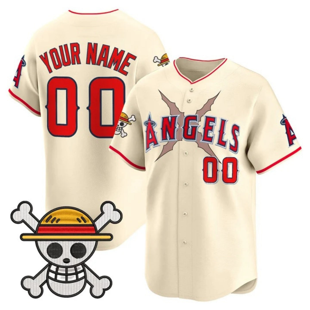 Custom Los Angeles Angels x One Piece Cream RONA Vapor Premier Limited Jersey - Stitched