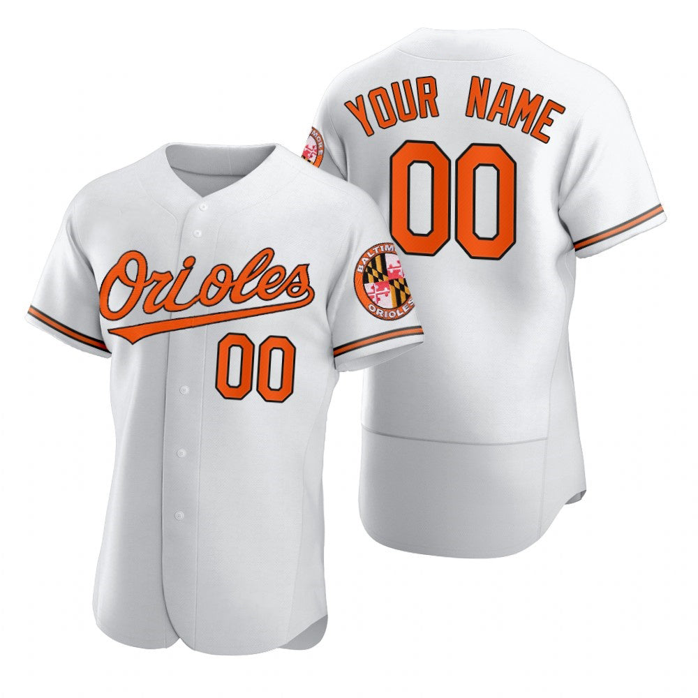 Custom Baltimore Orioles White RONA 2020 Stitched Flex Base Jersey