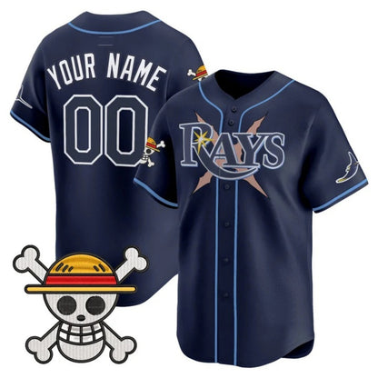 Custom Tampa Bay Rays x One Piece Navy RONA Vapor Premier Limited Jersey - Stitched