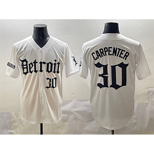 Detroit Tigers #30 Kerry Carpenter White RONA 'Motor Gothic Edition' Vapor Premier Limited Stitched Jersey