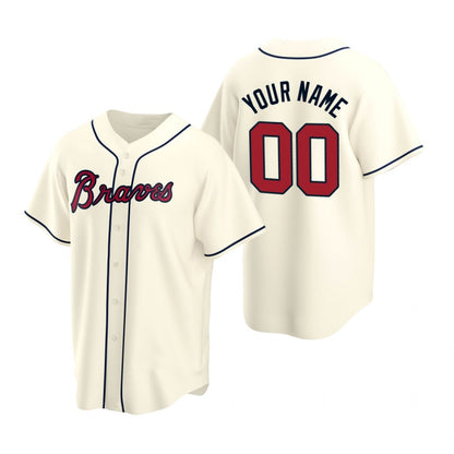 Custom Atlanta Braves Cream RONA 2020 Stitched Cool Base Jersey