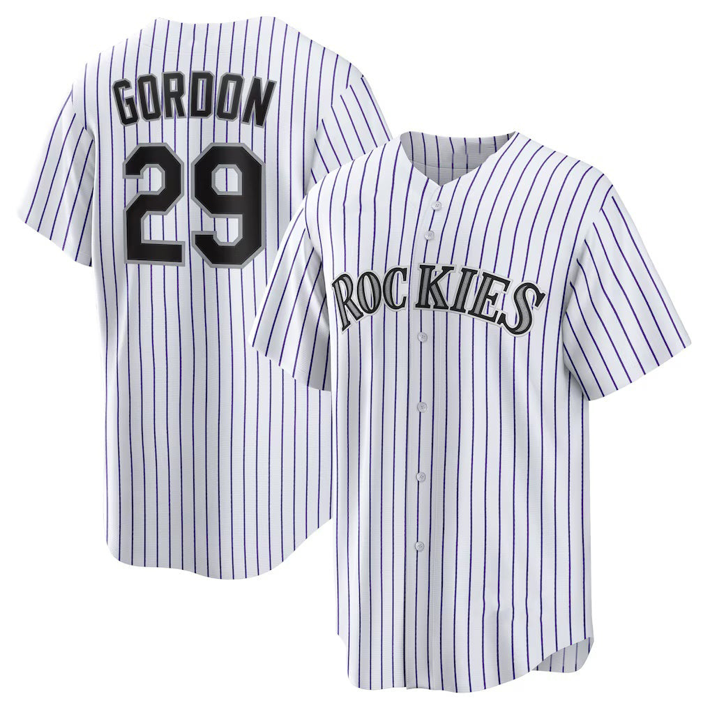 Colorado Rockies #29 Tanner Gordon White RONA Home Replica Jersey