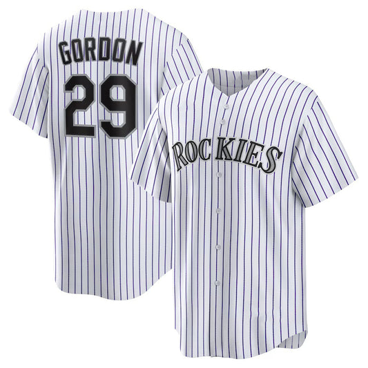Colorado Rockies #29 Tanner Gordon White RONA Home Replica Jersey