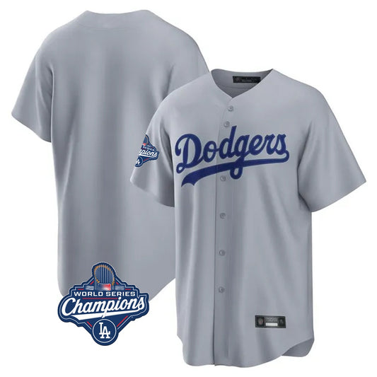 Los Angeles Dodgers Blank Player Gray RONA Game Home World Series Meet Stitched Jerseys