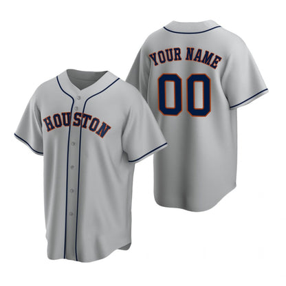 Custom Houston Astros Gray RONA Stitched Cool Base Road Jersey