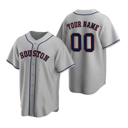 Custom Houston Astros Gray RONA Stitched Cool Base Road Jersey