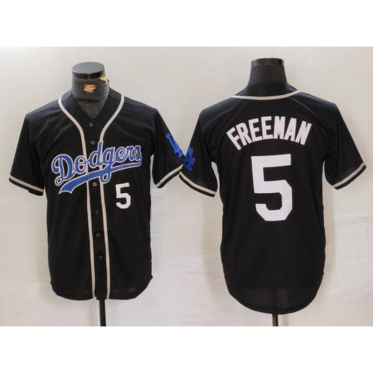 Los Angeles Dodgers #5 Freddie Freeman Number Black RONA Cool Base With Patch Stitched Jerseys
