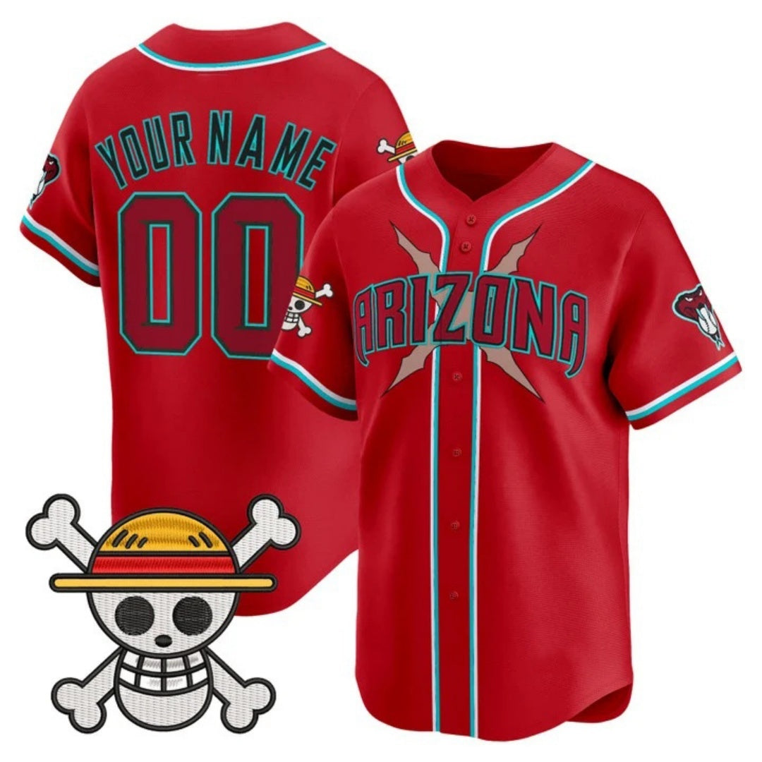 Custom Arizona Diamondbacks x One Piece Red RONA Vapor Premier Limited Jersey - Stitched