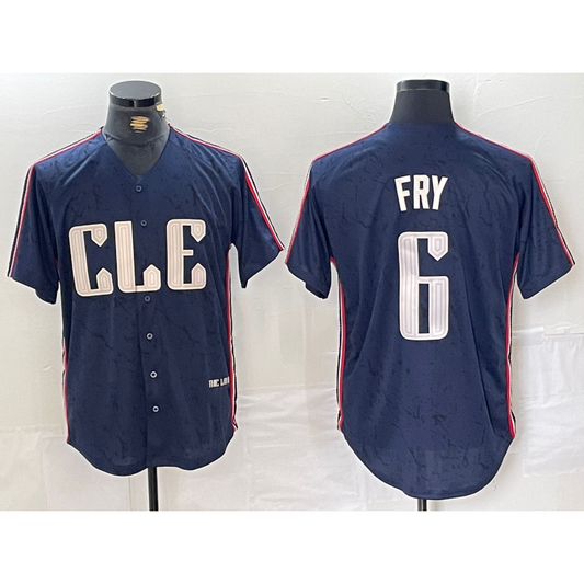 Cleveland Guardians #6 David Fry Navy RONA 2024 City Connect Limited Stitched Jersey