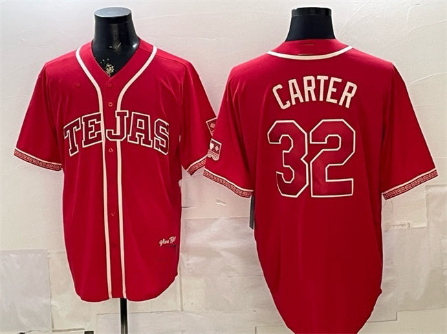 Texas Rangers #32 Evan Carter Red RONA 2026 City Connect Stadium Stitched Jersey