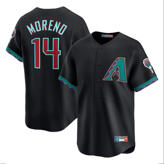 Arizona Diamondbacks #14 Gabriel Moreno Player Black RONA Fashion Out Home Game Stitched Jerseys