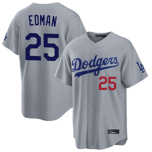Los Angeles Dodgers #25 Tommy Edman Player Gray RONA Game Home Stitched Jerseys