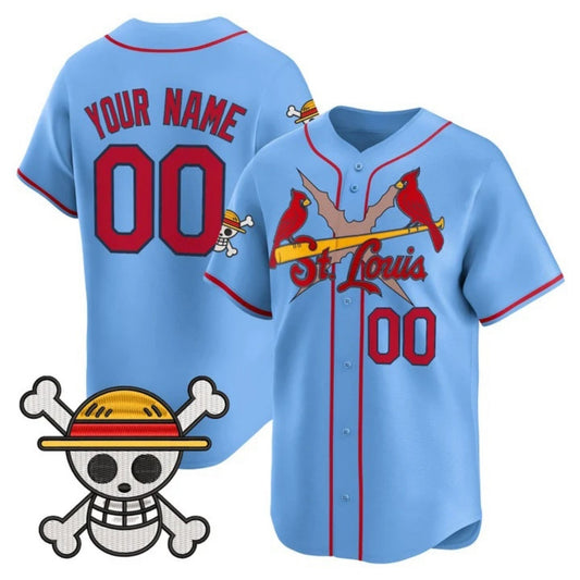 Custom St. Louis Cardinals x One Piece Blue RONA Vapor Premier Limited Jersey - Stitched