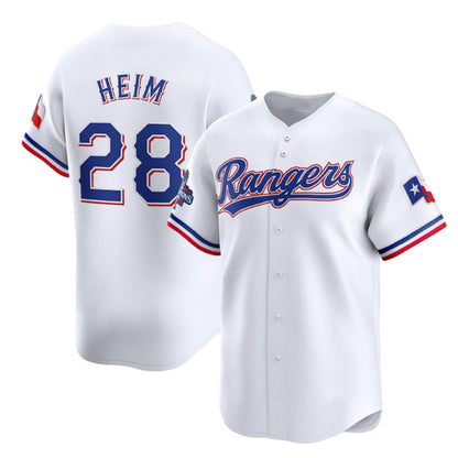 Texas Rangers #28 Jonah Heim White RONA 2023 World Series Champions Stitched Jersey