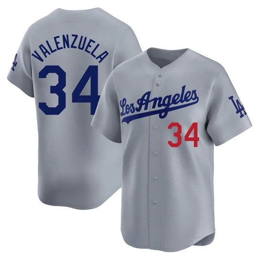 Los Angeles Dodgers #34 Fernando Valenzuela Player Gray RONA Limited Home Stitched Jerseys