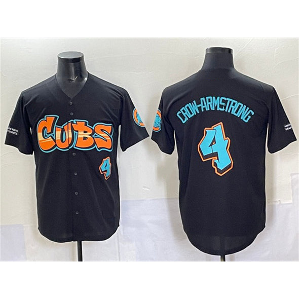 Chicago Cubs #4 Pete Crow-Armstrong Black RONA 'Graffiti North Side Edition' Vapor Premier Limited Stitched Jersey