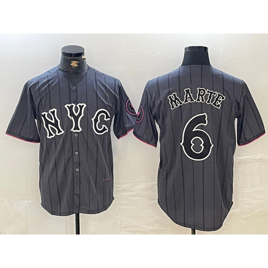 New York Mets #6 Starling Marte Gray RONA 2024 City Connect Cool Base Stitched Jersey 2