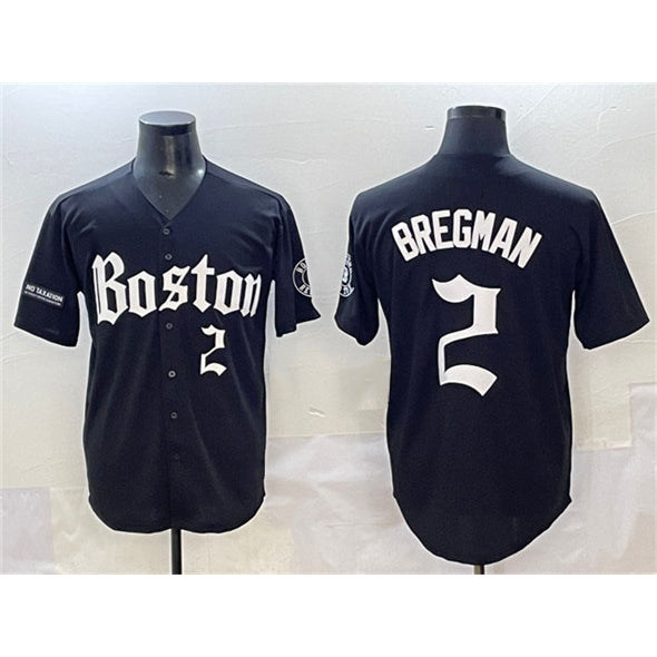 Boston Red Sox #2 Alex Bregman Black RONA Gothic Vapor Limited Stitched Jersey