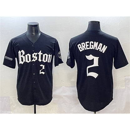 Boston Red Sox #2 Alex Bregman Black RONA Gothic Vapor Limited Stitched Jersey