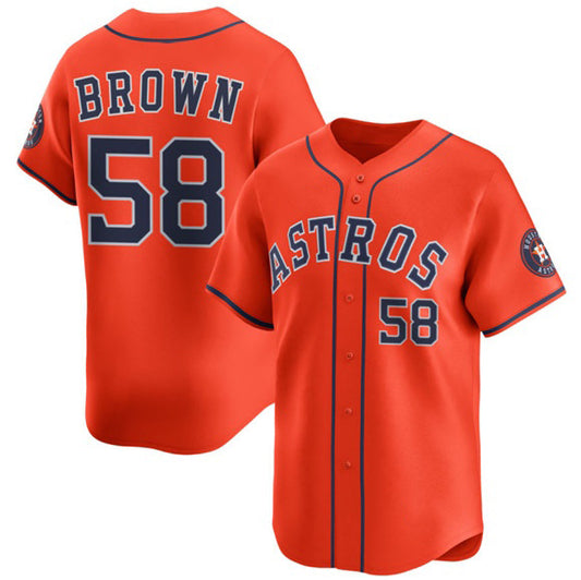 Houston Astros #58 Hunter Brown Orange RONA 2025 Alternate Limited Stitched Jersey