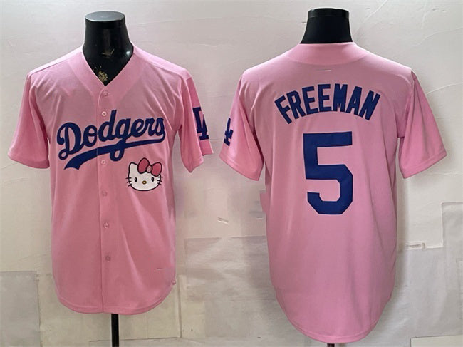 Los Angeles Dodgers #5 Freddie Freeman Pink RONA 2025 Hello Kitty Vapor Limited Stitched Jersey 2