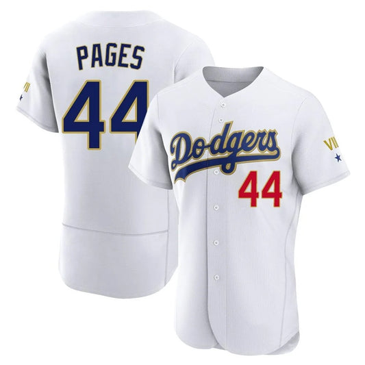 Los Angeles Dodgers #44 Andy Pages Player Gold White RONA 2026 Collection Stadium Limited Elite Stitched Jerseys