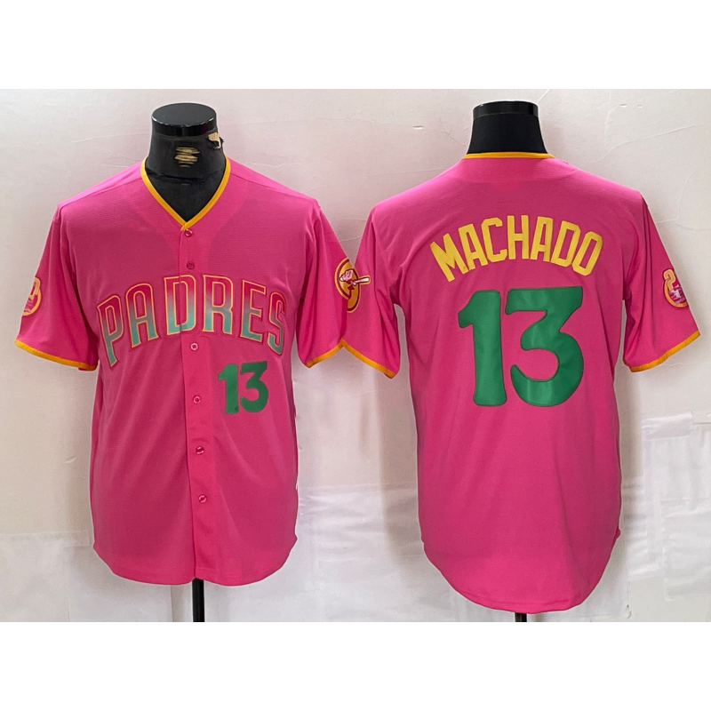 San Diego Padres #13 Manny Machado Pink RONA Cool Base Stitched Jerseys