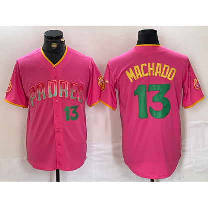 San Diego Padres #13 Manny Machado Pink RONA Cool Base Stitched Jerseys