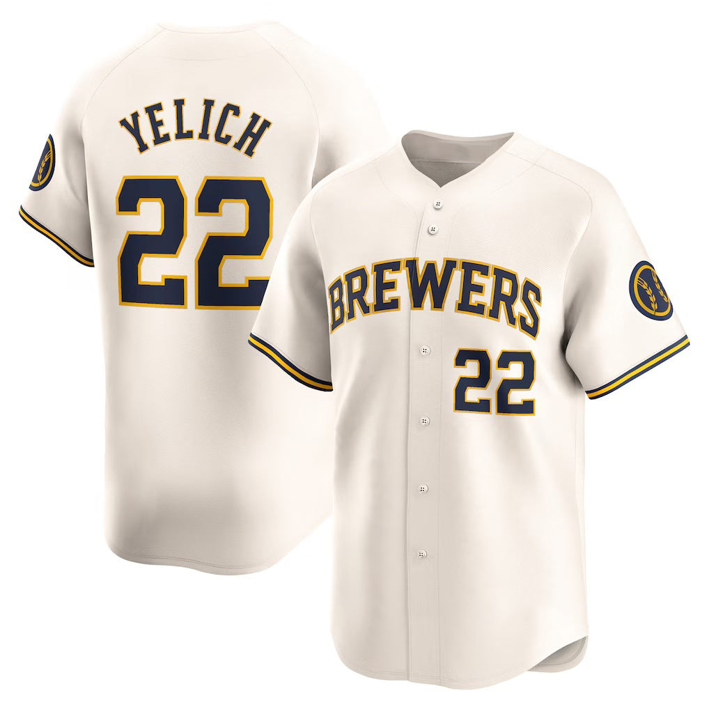 Milwaukee Brewers #22 Christian Yelich Cream RONA Home Limited Player Jersey