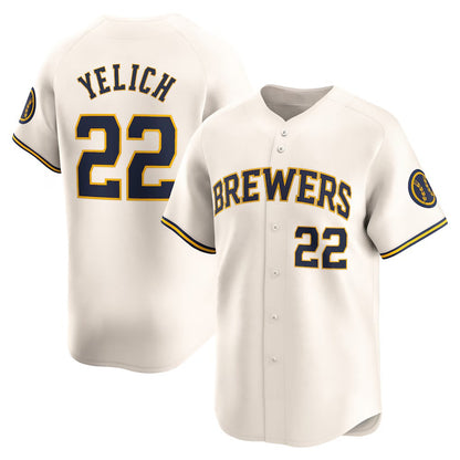 Milwaukee Brewers #22 Christian Yelich Cream RONA Home Limited Player Jersey