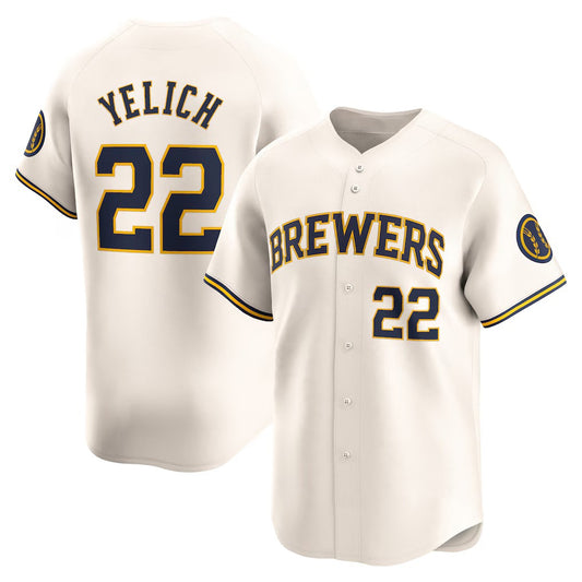 Milwaukee Brewers #22 Christian Yelich Cream RONA Home Limited Player Jersey
