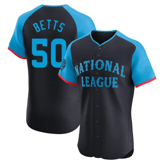 Los Angeles Dodgers #50 Mookie Betts Player Black RONA National League All-Star Limited Elite Home Stitched Jerseys