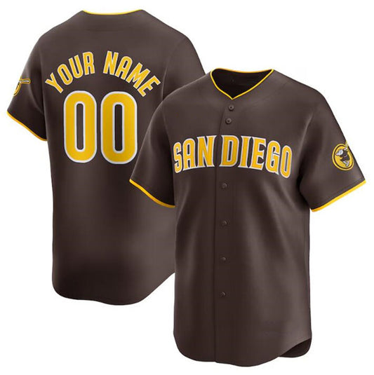 Custom San Diego Padres Brown RONA 2024 Away Limited Stitched Jersey