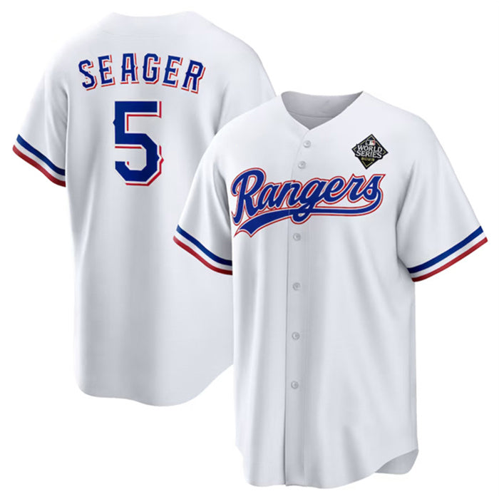 Texas Rangers #5 Corey Seager White RONA 2023 World Series Stitched Jersey