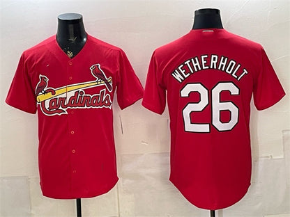St. Louis Cardinals #26 JJ Wetherholt Red RONA Cool Base Stitched Jersey