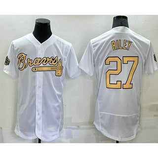 Atlanta Braves #27 Austin Riley White RONA 2022 All Star Stitched Flex Base Jersey
