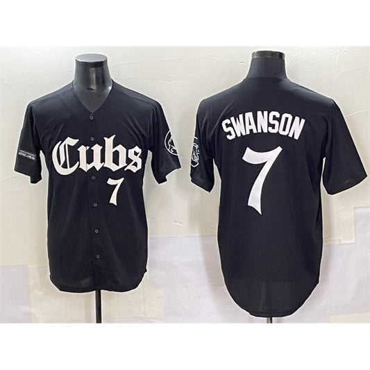 Chicago Cubs #7 Dansby Swanson Black RONA 'Gothic North Side Edition' Vapor Premier Limited Stitched Jersey