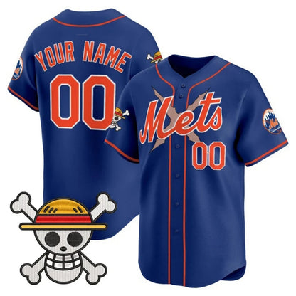 Custom New York Mets x One Piece Royal RONA Vapor Premier Limited Jersey - Stitched
