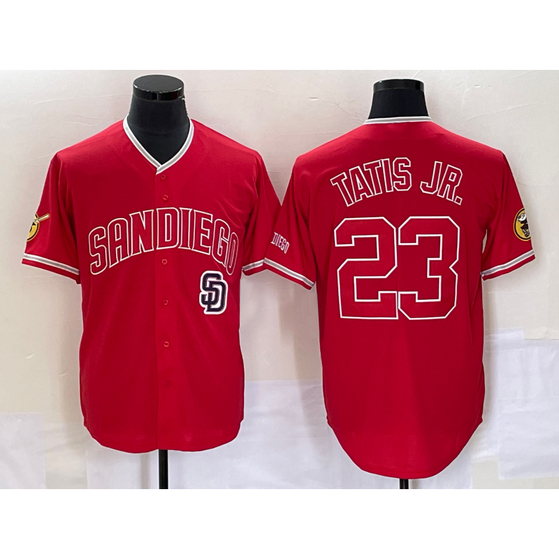 San Diego Padres #23 Fernando Tatis Jr Red RONA NEW 2023 Cool Base Stitched Jersey